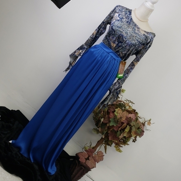 Vintage Center Stage Maxi Pleated Skirt NWT Deadstock 26x45 - Picture 14 of 14